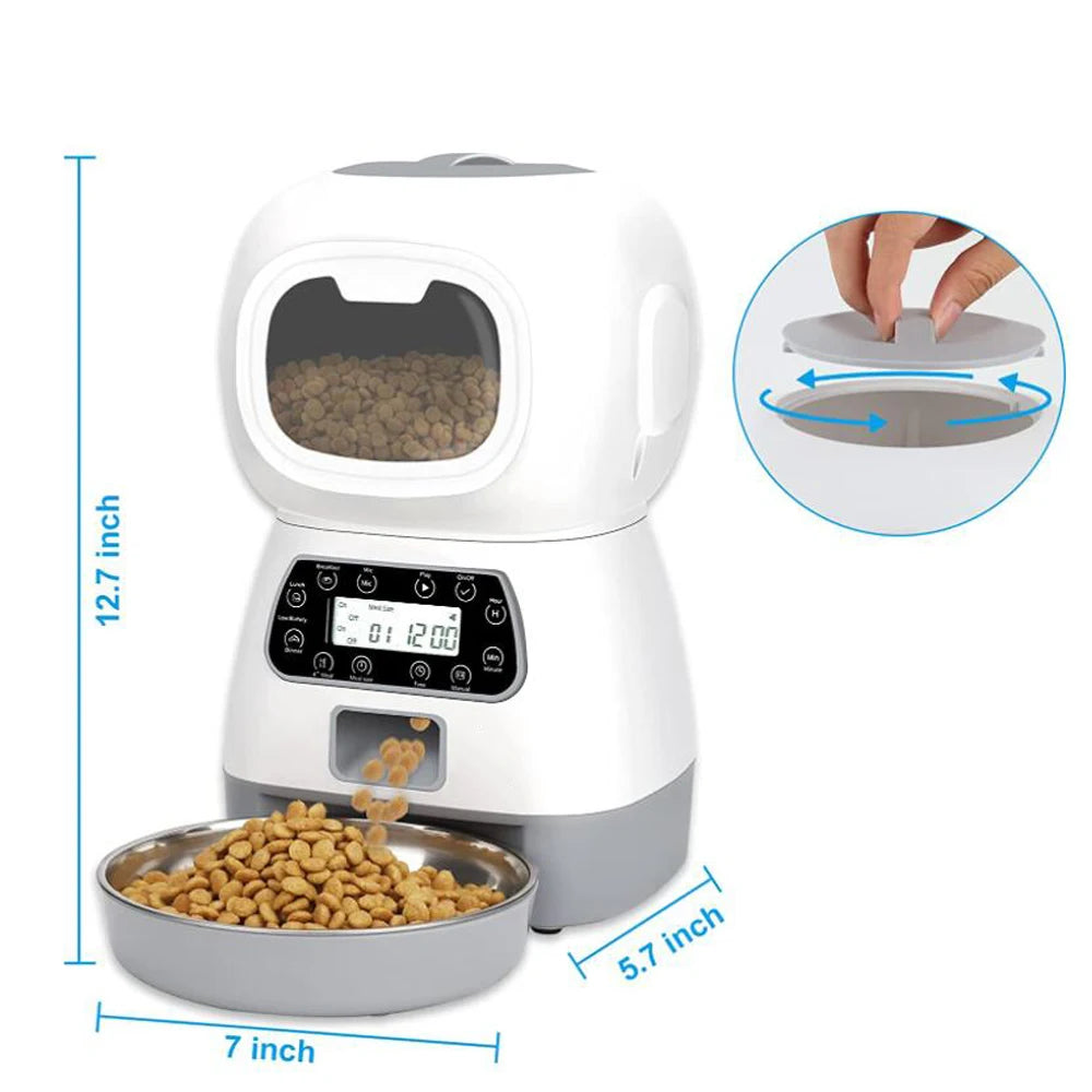 3.5L Automatic Dog Feeder Smart Food Dispenser Wifi Cats Dogs Timer Stainless Steel Bowl Auto Dog Cat Pet Feeder Pet Supplies