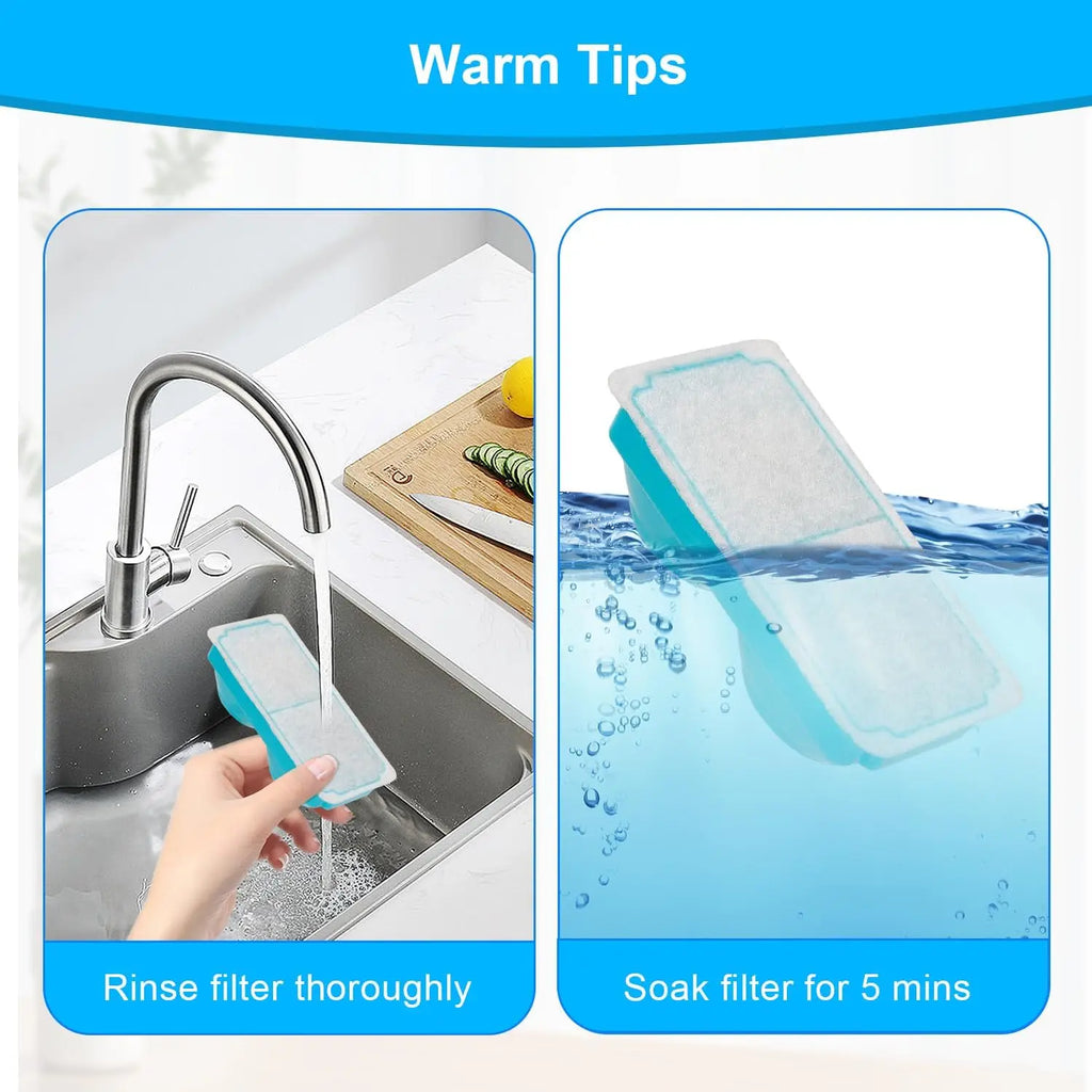3pcs Smart Cat Water Fountain Filters for 108oz/3.2L Wireless Cat Water Fountain Battery Operated Stainless Steel Pet Feeder