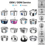 3.2L Stainless Steel Cat Fountain with Water Level Window USB Charging Sensor Pet Water Fountain Cat Dog Water Dispenser for Cat