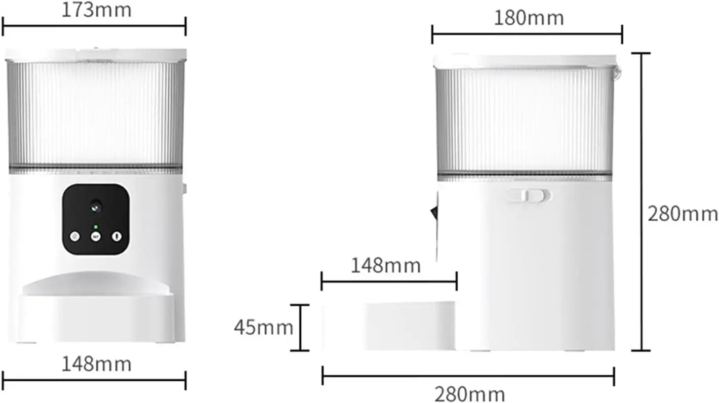 3L Smart Pet Feeder Automatic Dispenser Luxurious Battery Operated Cat Feeder Voice Recorder Remote Control Camera Remote Access