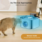 OEM 3.2L Stainless Steel Wireless Automatic Cat Dog Water Fountain Cordless 4000mah Battery Power Portable Motion Sensor Indoor