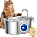 3.2L Stainless Steel Cat Fountain with Water Level Window USB Charging Sensor Pet Water Fountain Cat Dog Water Dispenser for Cat