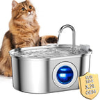 3.2L Stainless Steel Cat Fountain with Water Level Window USB Charging Sensor Pet Water Fountain Cat Dog Water Dispenser for Cat