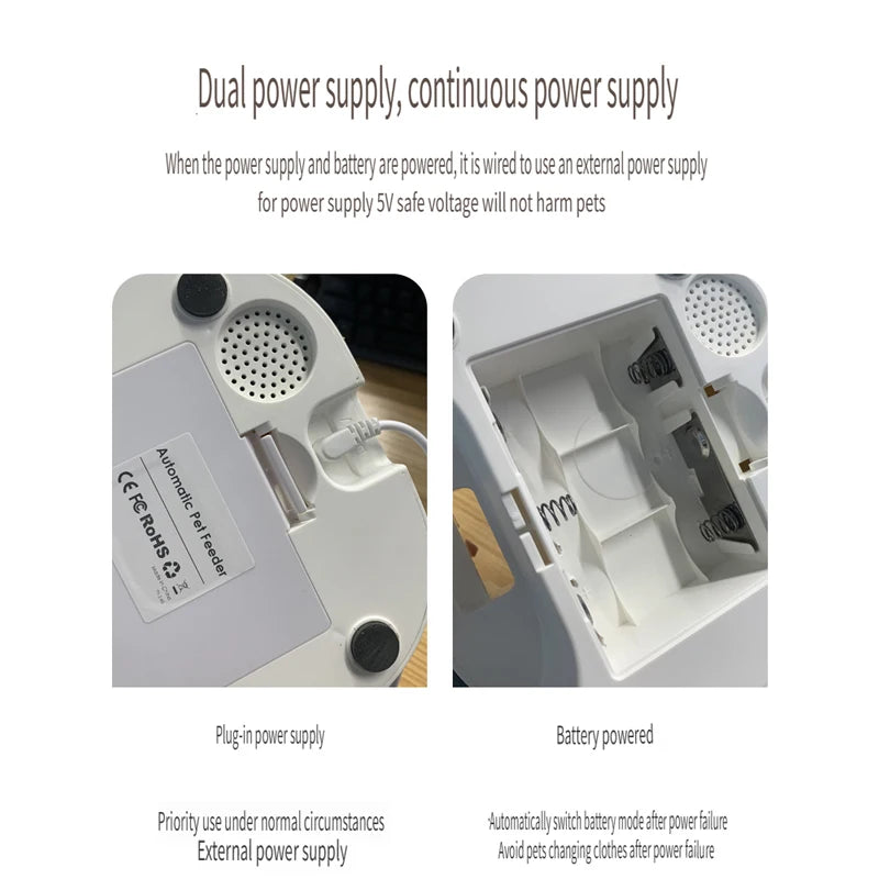 3L Smart Pet Feeder Automatic Dispenser Luxurious Battery Operated Cat Feeder Voice Recorder Remote Control Camera Remote Access