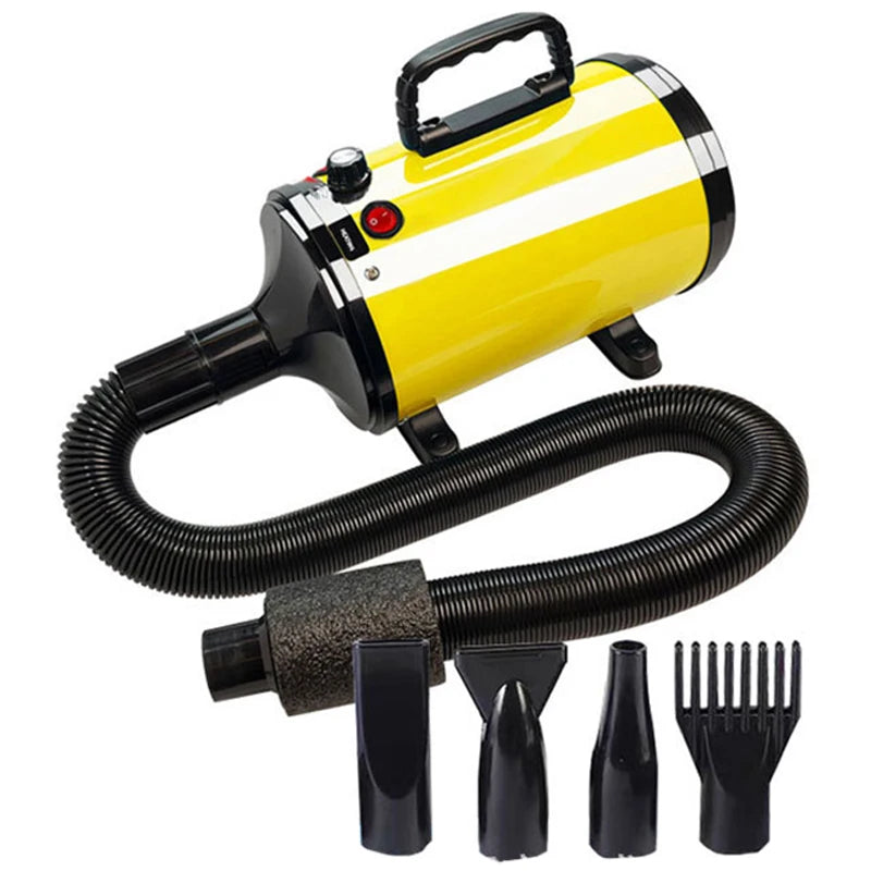 Dog Hair Dryer 3.2HP Stepless Adjustable Speed Pet Grooming Dryer High Velocity Pet Hair Dryer for Dogs with 4 Different Nozzles