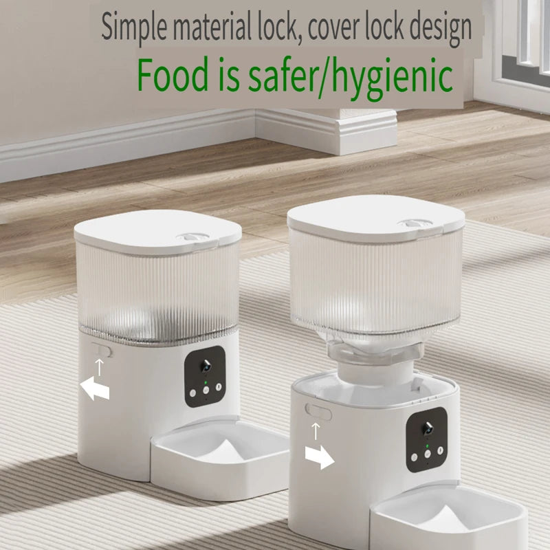 3L Smart Pet Feeder Automatic Dispenser Luxurious Battery Operated Cat Feeder Voice Recorder Remote Control Camera Remote Access