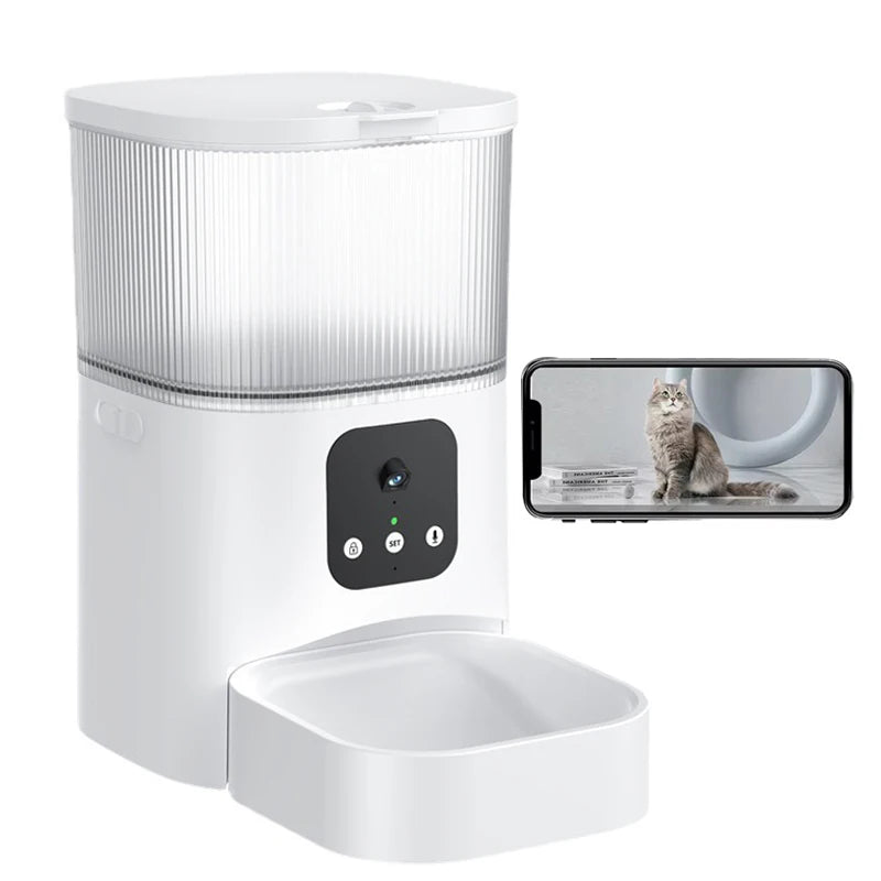 3L Smart Pet Feeder Automatic Dispenser Luxurious Battery Operated Cat Feeder Voice Recorder Remote Control Camera Remote Access