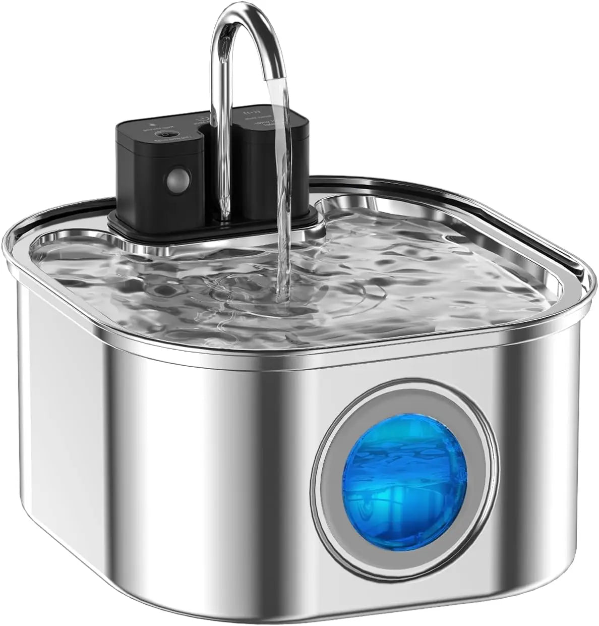 3.2L Stainless Steel Automatic Pet Water Dispenser with Motion Sensor & Battery Power OEM 4000mAh Gravity-Fed Cat Water Fountain